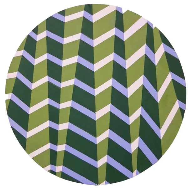 Il dipinto artistico “Fir” di Annika Johansson in verde e bianco