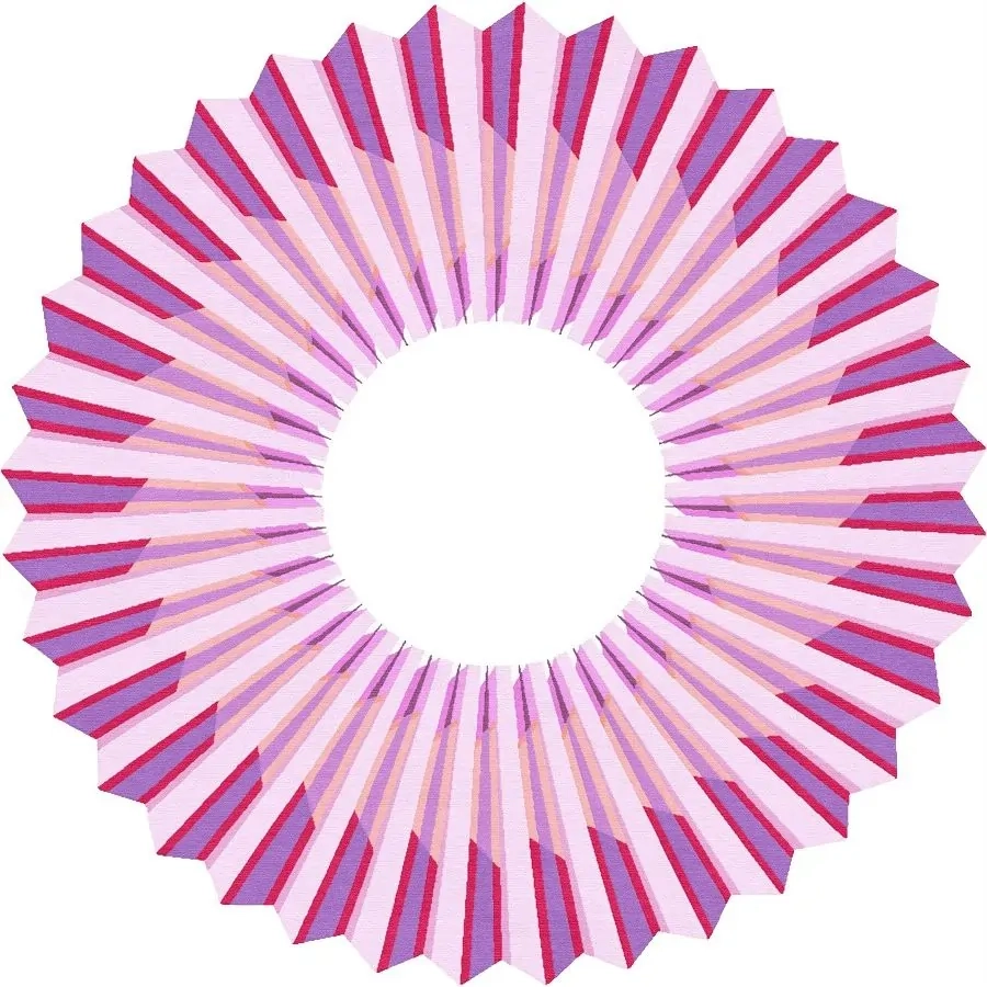 La peinture artistique « Pink Flower Power » d'Annika Johansson sous forme de tapis fait main dans les tons rose et violet. Tapis rond de forme unique.