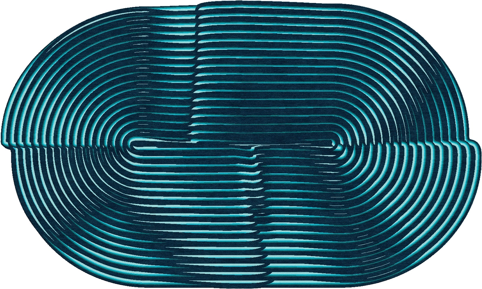 Alex Trochut Four Blues custom rug design Visualization 1 pile height