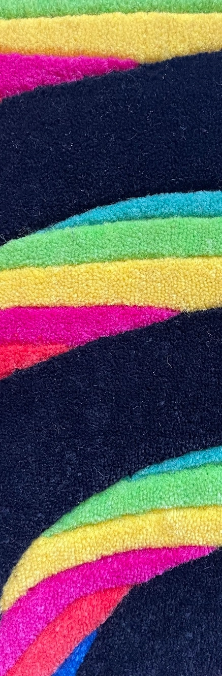 Alex Trochut custom rugs handmade process closeup side