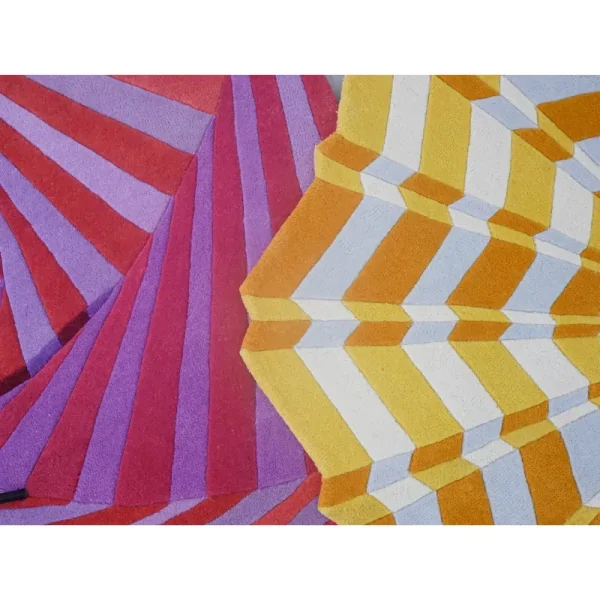 Closeup to Annika Johansson's rugs "Star" and "Swirl"