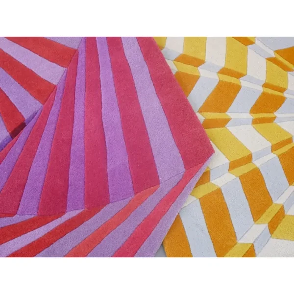Closeup to Annika Johansson's rugs "Star" and "Swirl"
