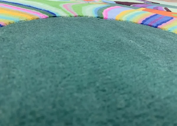 Closeup to handmade custom rug Gary Ha designed by Australian Annie and Jonathan Zawada
