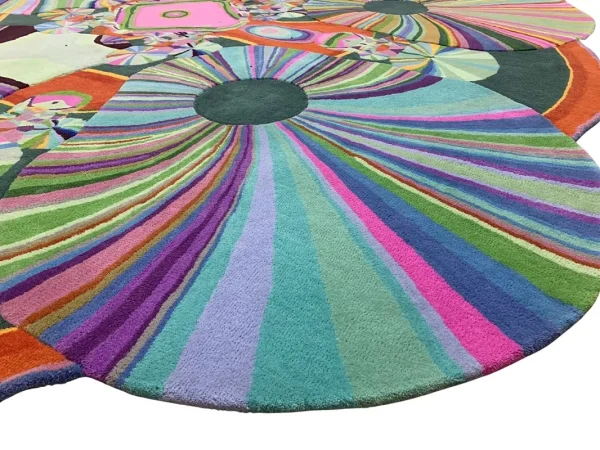 Closeup to handmade custom rug Gary Ha designed by Australian Annie and Jonathan Zawada