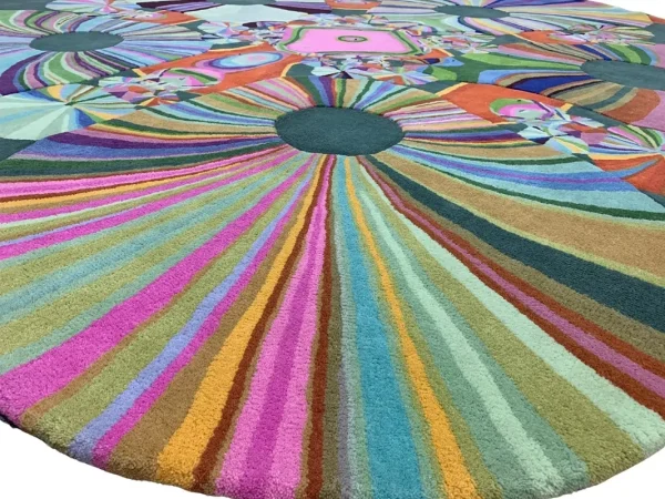 Closeup to handmade custom rug Gary Ha designed by Australian Annie and Jonathan Zawada