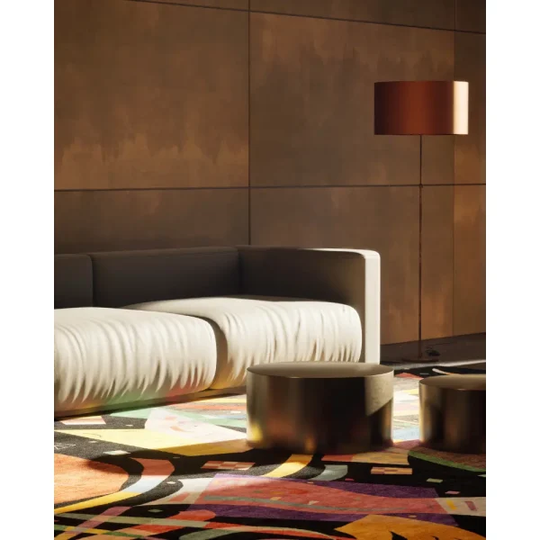 Handgeknüpfter Kunstteppich nach Wassily Kandinsky Komposition X in Lobby, von Rug Your Life