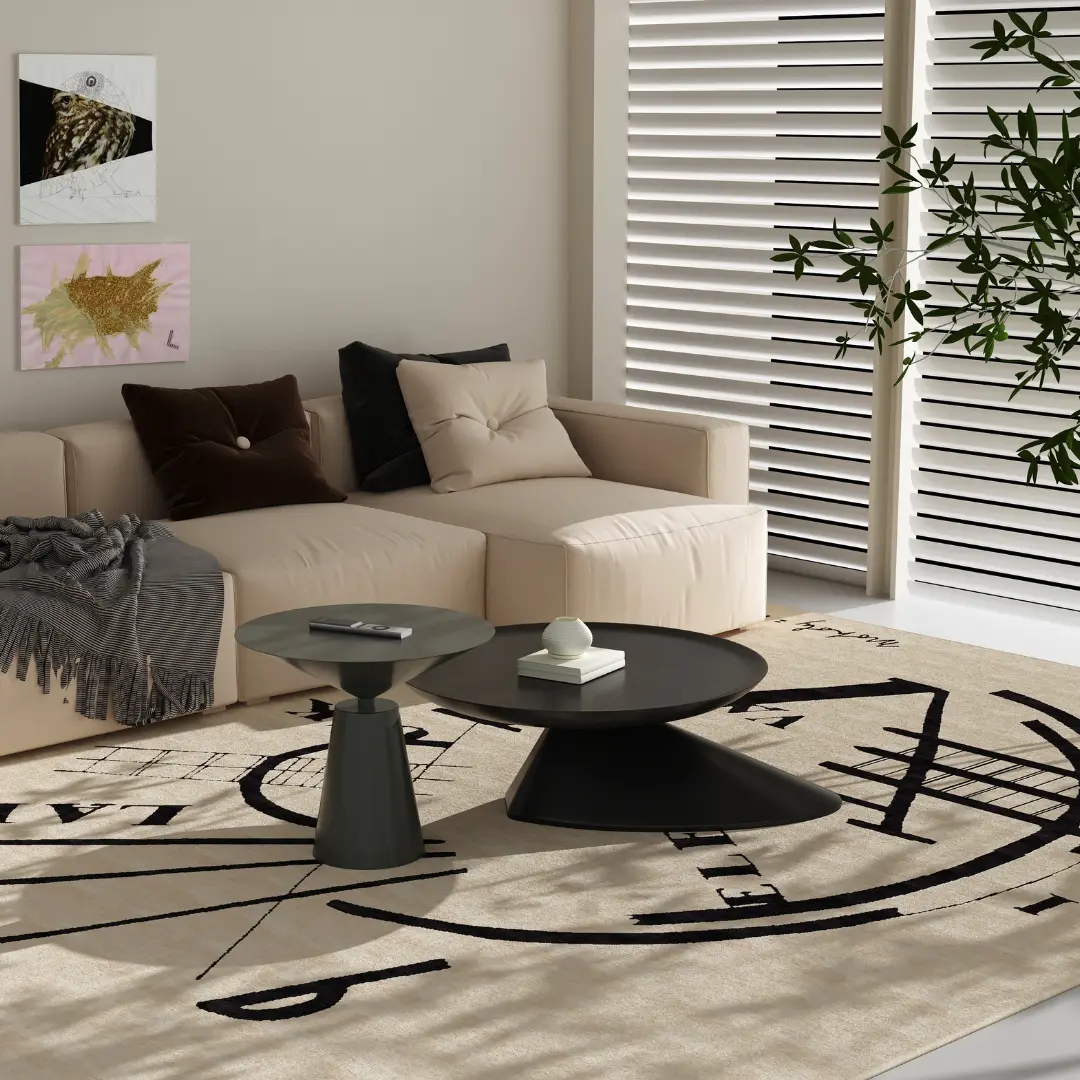 Tapis inspiré de László Moholy-Nagy « Collage dadaïste », tapis artistique fait main sur mesure