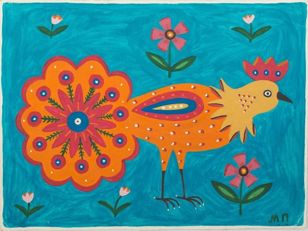 Maria Prymachenko Obra de arte del gallo