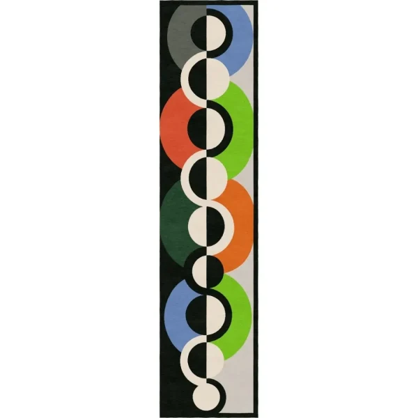 Tapis d'art fait main sur mesure « Rythme » inspiré de Robert Delaunay